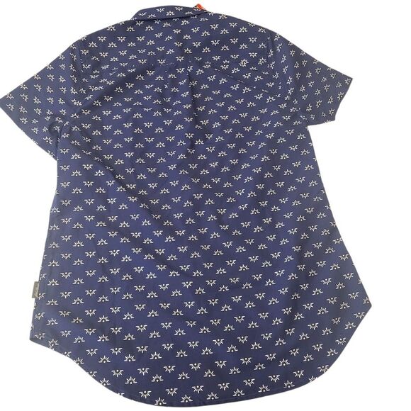 Eddie Bauer TOP Buttoned Short-Sleeved Cute Navy White Print Size XS - Picture 4 of 12